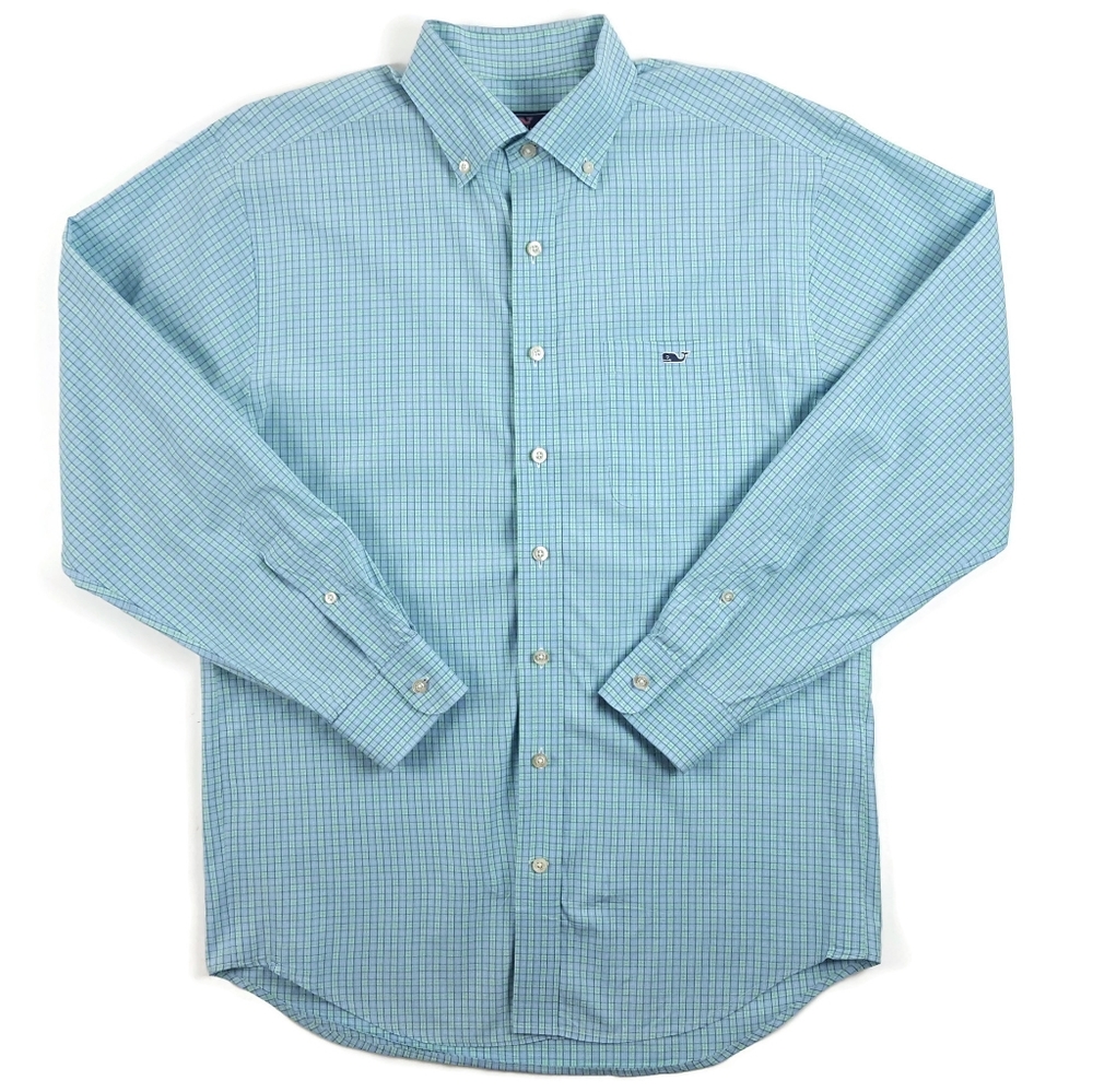 Vineyard Vines Blue Tartan Classic Tucker Shirt